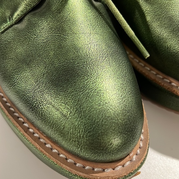 Antelope metallic green leather lace up platform shoes - Picture 6 of 9